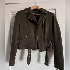 Suede Army Green Jacket